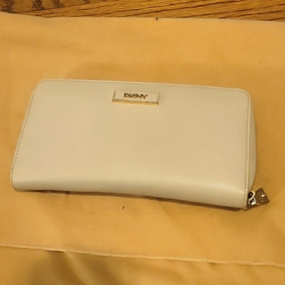 DKNY Saffiano leather Sand colored wallet